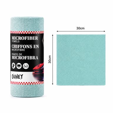 Set Lavete Microfibra Flippy pentru Curatare Auto si Suprafete, 50 bucati, Turcoaz